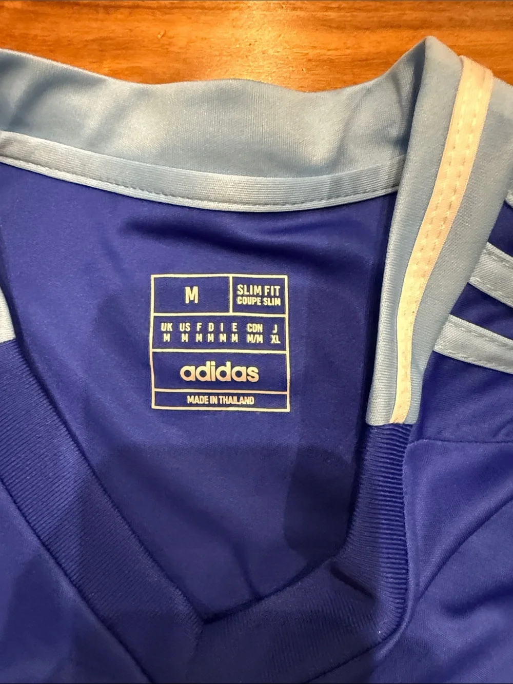 adidas Messi Blue Argentina #10 Soccer Jersey with Gold Accents